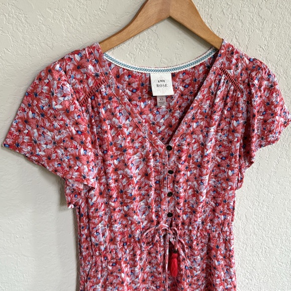 Boho Floral Dress with tassel tie Waist Size XS - Picture 6 of 12